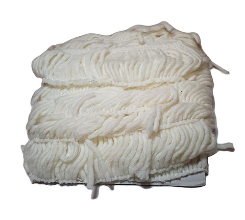 Frangia acrilico effetto lana in altezza 100 mm .colore panna