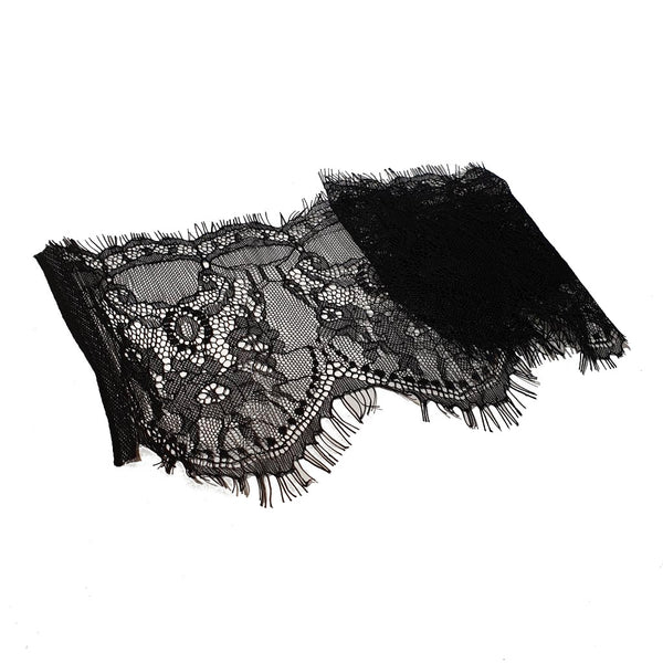 Pizzo Chantilly in poliammide nero altezza 150 mm